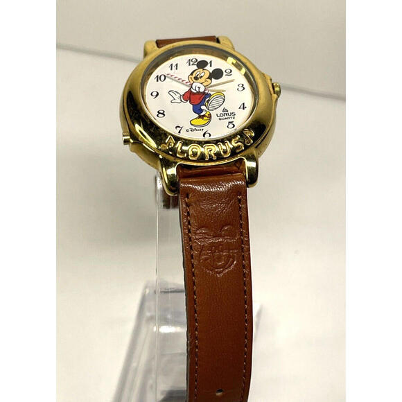 Disney Lorus Mickey Mouse Melody March Musical Watch Leather Band NEW BATTERY - Picture 2 of 9